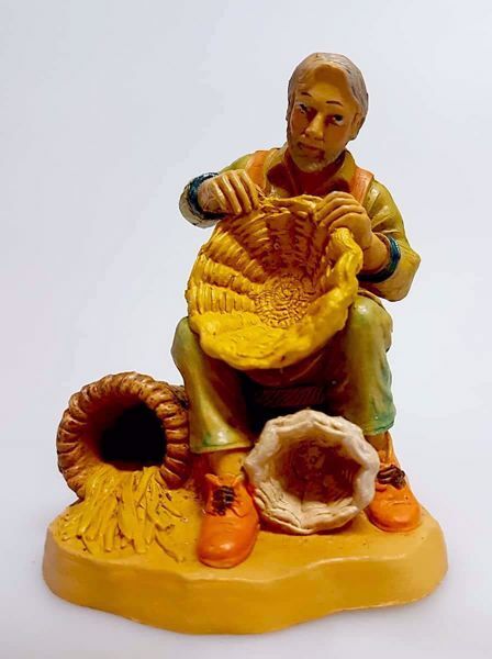 Immagine di Impagliatore Presepe Pellegrini 10 cm plastica economico italiano tinto legno