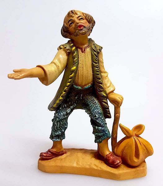 Picture of Shepherd begging for Alms Pellegrini Nativity 10 cm (3,9 inch) inexpensive plastic