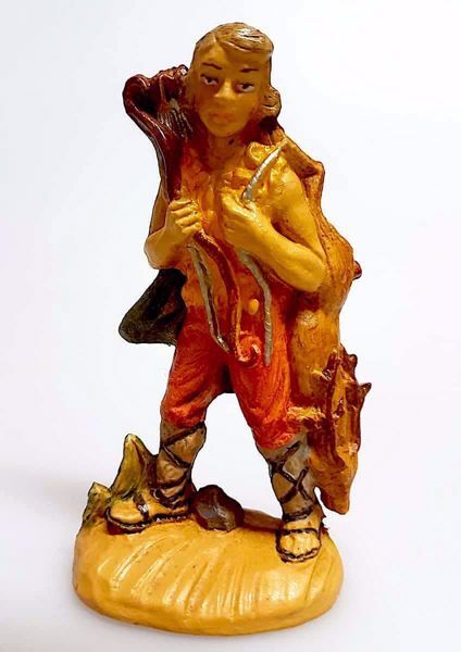 Immagine di Pastore con Arco Presepe Pellegrini 10 cm plastica economico italiano tinto legno