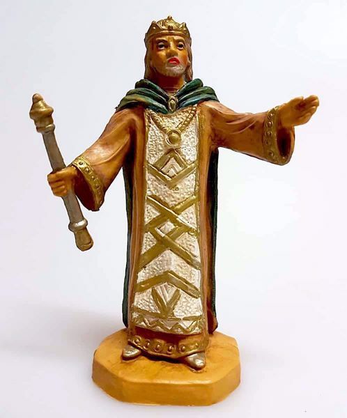 Picture of King Herod cm 10 (3,9 inch) Pellegrini Nativity Scene small size Statue Wood Stained plastic PVC traditional Arabic indoor outdoor use 