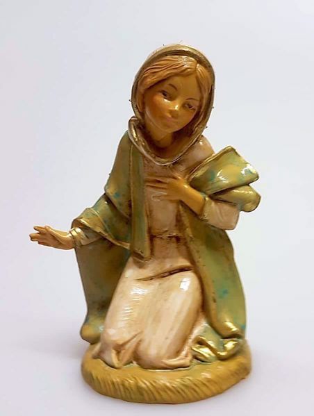 Immagine di Madonna / Maria cm 11 (4,3 inch) Presepe Pellegrini Tinto Legno Statua in plastica PVC Arabo tradizionale piccolo per interno esterno 