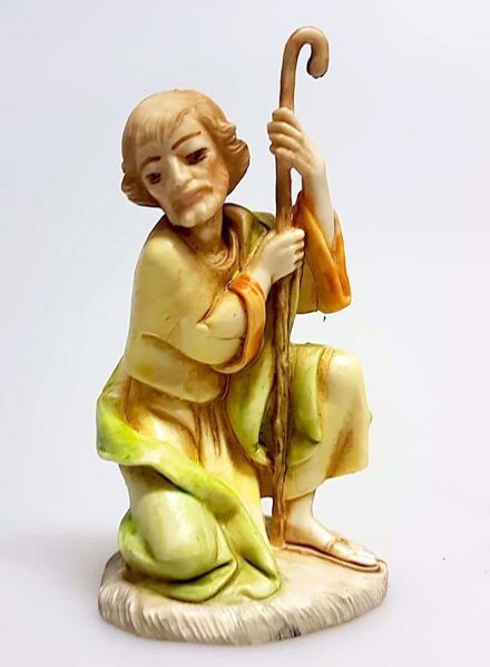 Immagine di San Giuseppe cm 11 (4,3 inch) Presepe Pellegrini effetto Porcellana Statua in plastica PVC Arabo tradizionale piccolo per interno esterno 