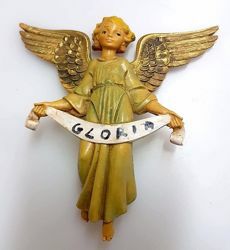 Picture of Glory Angel cm 11 (4,3 inch) Pellegrini Nativity Scene small size Statue Wood Stained plastic PVC traditional Arabic indoor outdoor use 