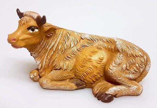 Immagine di Bue Presepe Pellegrini 11 cm plastica economico italiano tinto legno