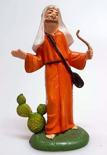 Immagine di Cammelliere cm 11 (4,3 inch) Presepe Pellegrini Colorato Statua in plastica PVC Arabo tradizionale piccolo per interno esterno 