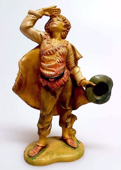 Picture of Shepherd looking at the stars Pellegrini Nativity 11 cm (4,3 inch) inexpensive plastic