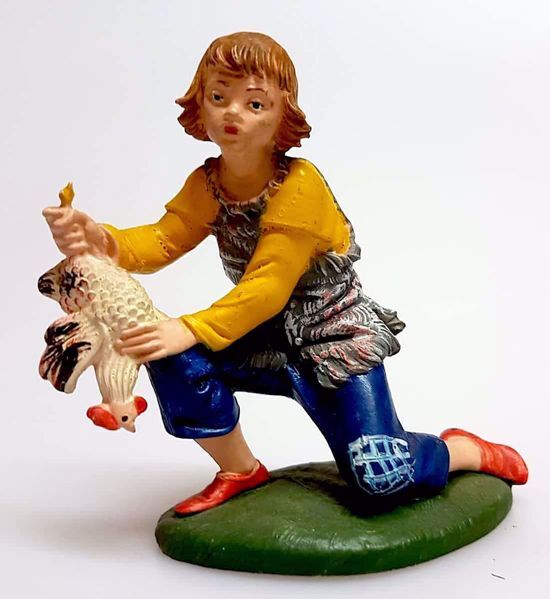 Imagen de Pastor con Gallina Belén Pellegrini 11 cm plástico barato pintado