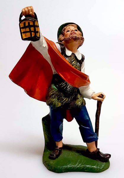 Immagine di Pastore con lanterna Presepe Pellegrini 11 cm plastica economico colorato