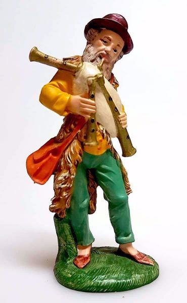 Immagine di Zampognaro Presepe Pellegrini 11 cm plastica economico colorato