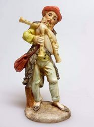 Picture of Bagpiper cm 11 (4,3 inch) Pellegrini Nativity Scene small size Statue in Porcelain stained plastic PVC traditional Arabic indoor outdoor use 