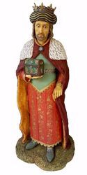 Picture of Caspar White Wise King cm 110 (43,3 inch) Pellegrini Nativity Scene large size Statue in Oxolite Resin indoor outdoor use traditional Arabic