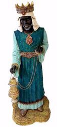 Immagine di Baldassarre Re Magio Moro cm 110 (43,3 inch) Presepe Pellegrini in Resina Oxolite Arabo tradizionale Statua grande per interno esterno