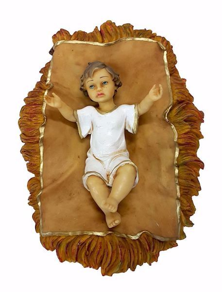 Picture of Baby Jesus cm 50 (19,7 inch) Pellegrini Nativity Scene large size Statue in Oxolite Resin indoor outdoor use traditional Arabic