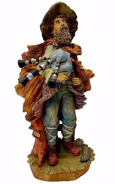 Immagine di Zampognaro Presepe Pellegrini 50 cm resina grande da esterno