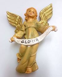 Picture of Glory Angel cm 16 (6,3 inch) Pellegrini Nativity Scene small size Statue Wood Stained plastic PVC traditional Arabic indoor outdoor use 