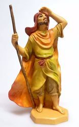 Immagine di Cammelliere cm 16 (6,3 inch) Presepe Pellegrini Tinto Legno Statua in plastica PVC Arabo tradizionale piccolo per interno esterno 