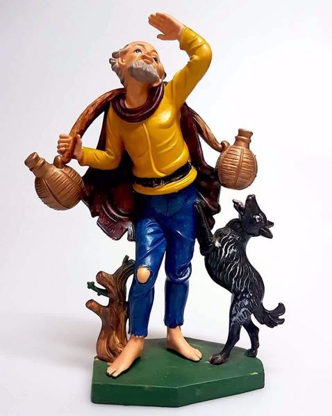 Immagine di Pastore con brocche Presepe Pellegrini 16 cm plastica economico da esterno