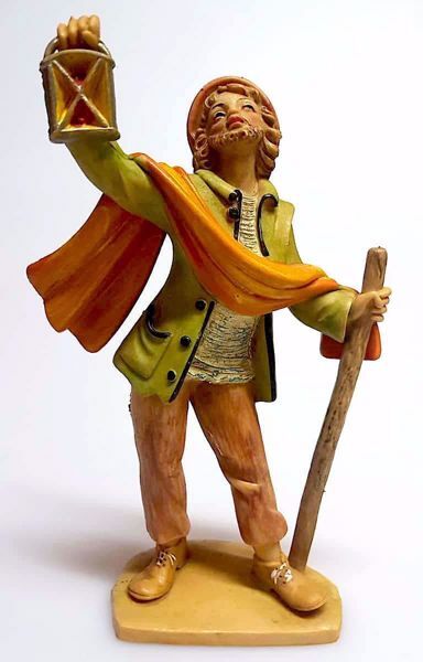 Picture of Shepherd with Lantern Pellegrini Nativity 16 cm (6,3 inch) inexpensive plastic for outdoor
