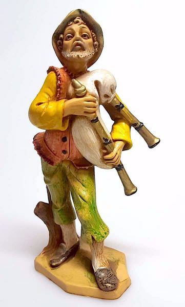 Picture of Bagpiper Pellegrini Nativity 16 cm (6,3 inch) inexpensive plastic for outdoor