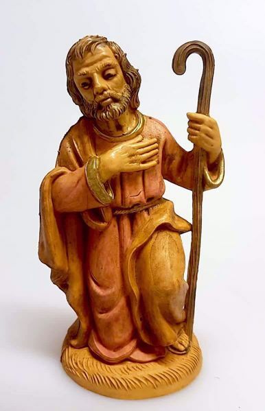 Immagine di San Giuseppe cm 12 (4,7 inch) Presepe Pellegrini Tinto Legno Statua in plastica PVC Arabo tradizionale piccolo per interno esterno 