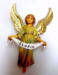 Picture of Glory Angel cm 12 (4,7 inch) Pellegrini Nativity Scene small size Statue Wood Stained plastic PVC traditional Arabic indoor outdoor use 