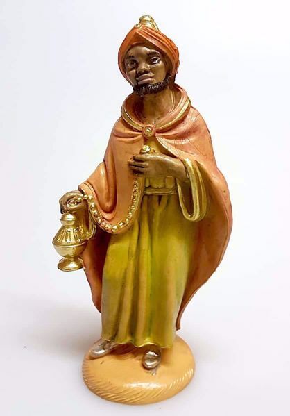 Imagen de Rey Mago Negro Belén Pellegrini 12 cm plástico barato efecto madera