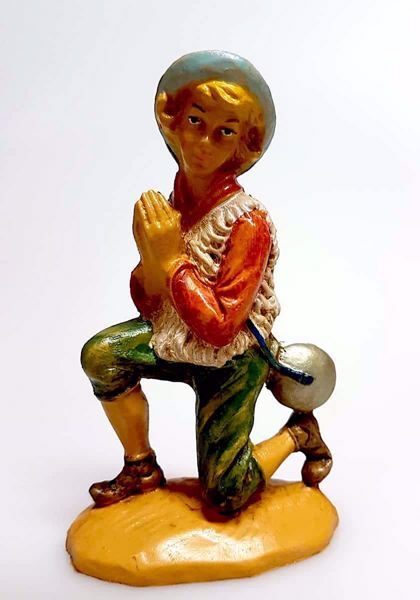 Immagine di Pastore che prega Presepe Pellegrini 12 cm plastica economico italiano tinto legno