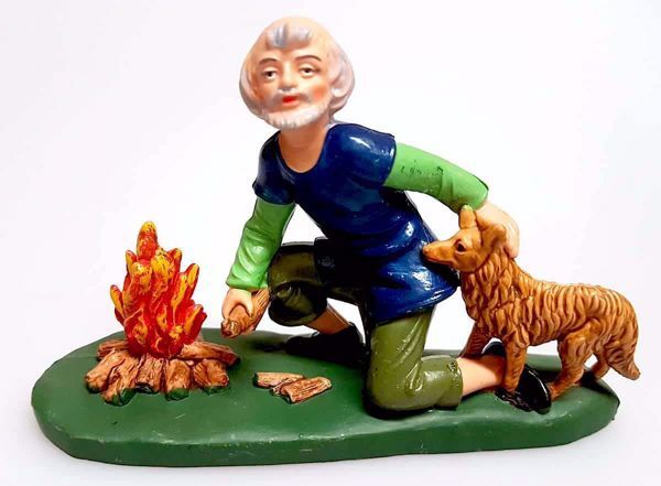 Imagen de Pastor con Perro Belén Pellegrini 12 cm plástico barato pintado