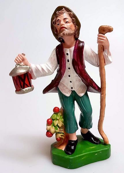 Immagine di Pastore con lanterna Presepe Pellegrini 12 cm plastica economico colorato