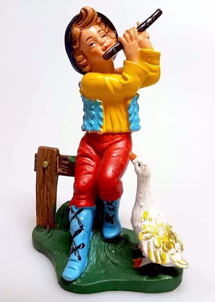 Immagine di Pastore con oca Presepe Pellegrini 12 cm plastica economico colorato
