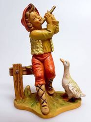 Picture of Shepherd with Goose cm 12 (4,7 inch) Pellegrini Nativity Scene small size Statue Wood Stained plastic PVC traditional Arabic indoor outdoor use 