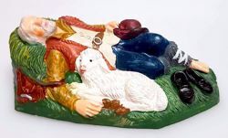 Immagine di Pastore Dormiente cm 12 (4,7 inch) Presepe Pellegrini Colorato Statua in plastica PVC Arabo tradizionale piccolo per interno esterno 