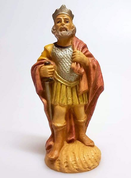 Immagine di Re Erode Presepe Pellegrini 12 cm plastica economico italiano tinto legno