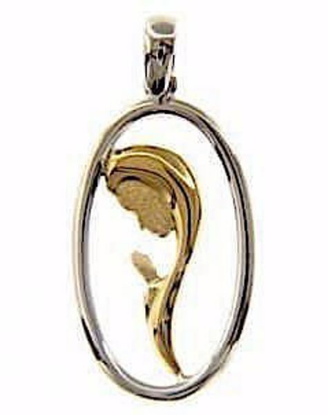 Immagine di Medaglia Madonna stilizzata gr 1,9 oro bicolore 18k