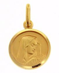 Imagen de Virgen María Nuestra Señora de los Dolores Medalla Sagrada Colgante redonda Acuñación gr 2,1 Oro amarillo 18kt para Mujer 