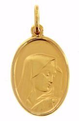 Picture of Madonna Our Lady of Sorrows Coining Sacred Oval Medal Pendant gr 2,9 Yellow Gold 18k for Woman 