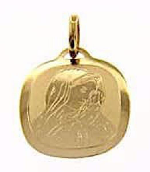 Immagine di Vergine Maria Madonna Addolorata Medaglia Sacra Pendente quadrata gr 1 Oro giallo 18kt da Donna 