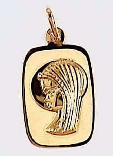 Picture of Madonna with aureole Sacred Rectangular Medal Pendant gr 1,1 Yellow Gold 18k for Woman 