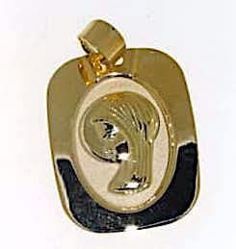 Picture of Madonna Virgin Mary Sacred Rectangular Medal Pendant gr 1,25 Yellow Gold 18k for Woman 
