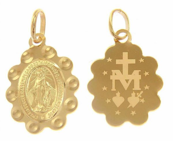 Immagine di Ó Maria concebida sem pecado rogai por nós Medaglia Miracolosa gr 1,25 oro giallo 18k