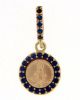 Picture of Miraculous Medal gr 1,4 yellow gold 18k, blue zircons, mother of pearl