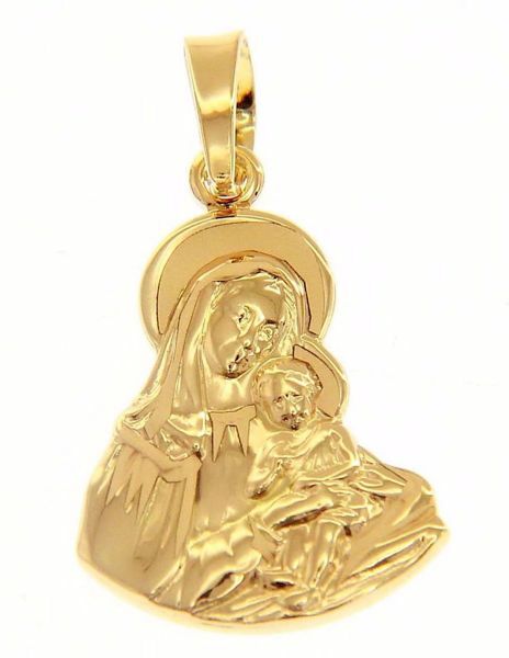 Picture of Madonna and Child Medal Pendant gr 2,3 Yellow Gold 18k for Woman 