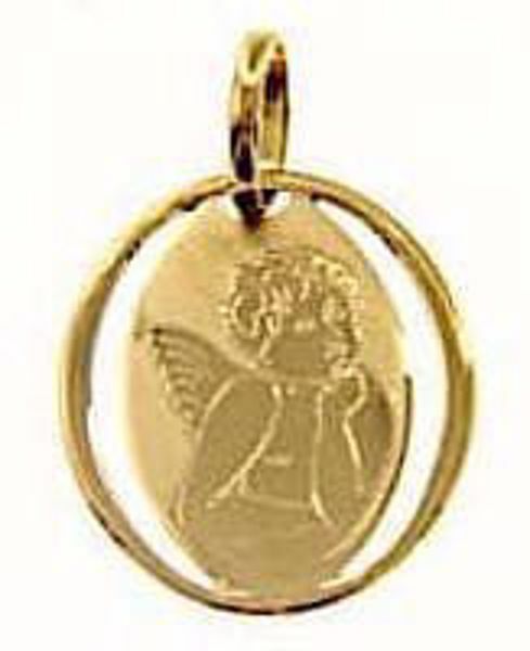 Immagine di Angelo di Raffaello Medaglia Sacra Pendente ovale gr 0,75 Oro giallo 18kt Donna Bimba Bimbo