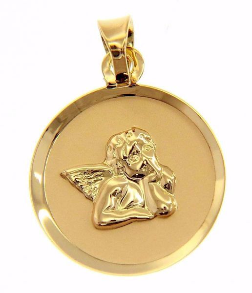 Picture of Angel of Raphael Sacred Medal Round Pendant gr 0,75 Yellow Gold 18k for Woman, Boy and Girl