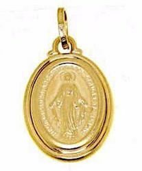 Imagen de Virgen María Nuestra Señora Milagrosa Regina sine labe originali concepta o.p.n. Medalla Colgante oval gr 1,7 Oro amarillo 18kt placa impresa en rilieve 