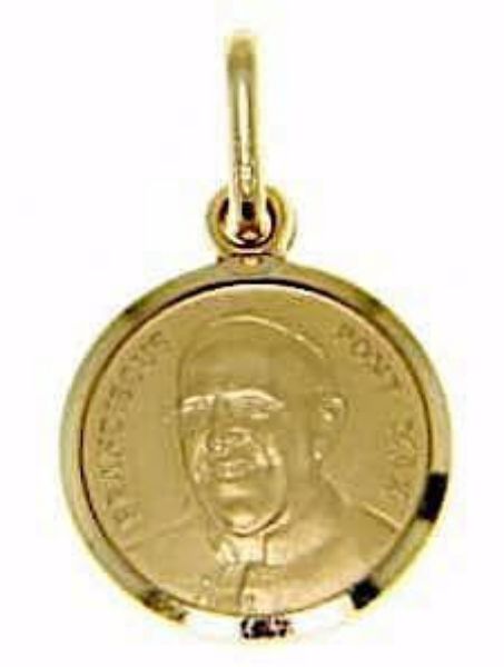 Picture of Pope Francis Franciscus Pontifex Maximus Coining Sacred Medal Round Pendant gr 2,15 Yellow Gold 18k Unisex Woman Man 