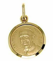 Imagen de Papa Francisco Franciscus Pontifex Maximus Medalla Sagrada Colgante redonda Acuñación gr 2,8 Oro amarillo 18kt Unisex Mujer Hombre 