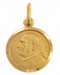 Imagen de Santo Papa Juan XXIII Joannes XXIII Pontifex Maximus Medalla Sagrada Colgante redonda Acuñación gr 2,5 Oro amarillo 18kt Unisex Mujer Hombre 