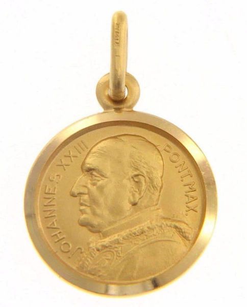 Picture of Saint John XXIII Joannes XXIII Pontifex Maximus Coining Sacred Medal Round Pendant gr 2,5 Yellow Gold 18k Unisex Woman Man 