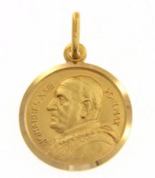 Imagen de Santo Papa Juan XXIII Joannes XXIII Pontifex Maximus Medalla Sagrada Colgante redonda Acuñación gr 3,2 Oro amarillo 18kt Unisex Mujer Hombre 
